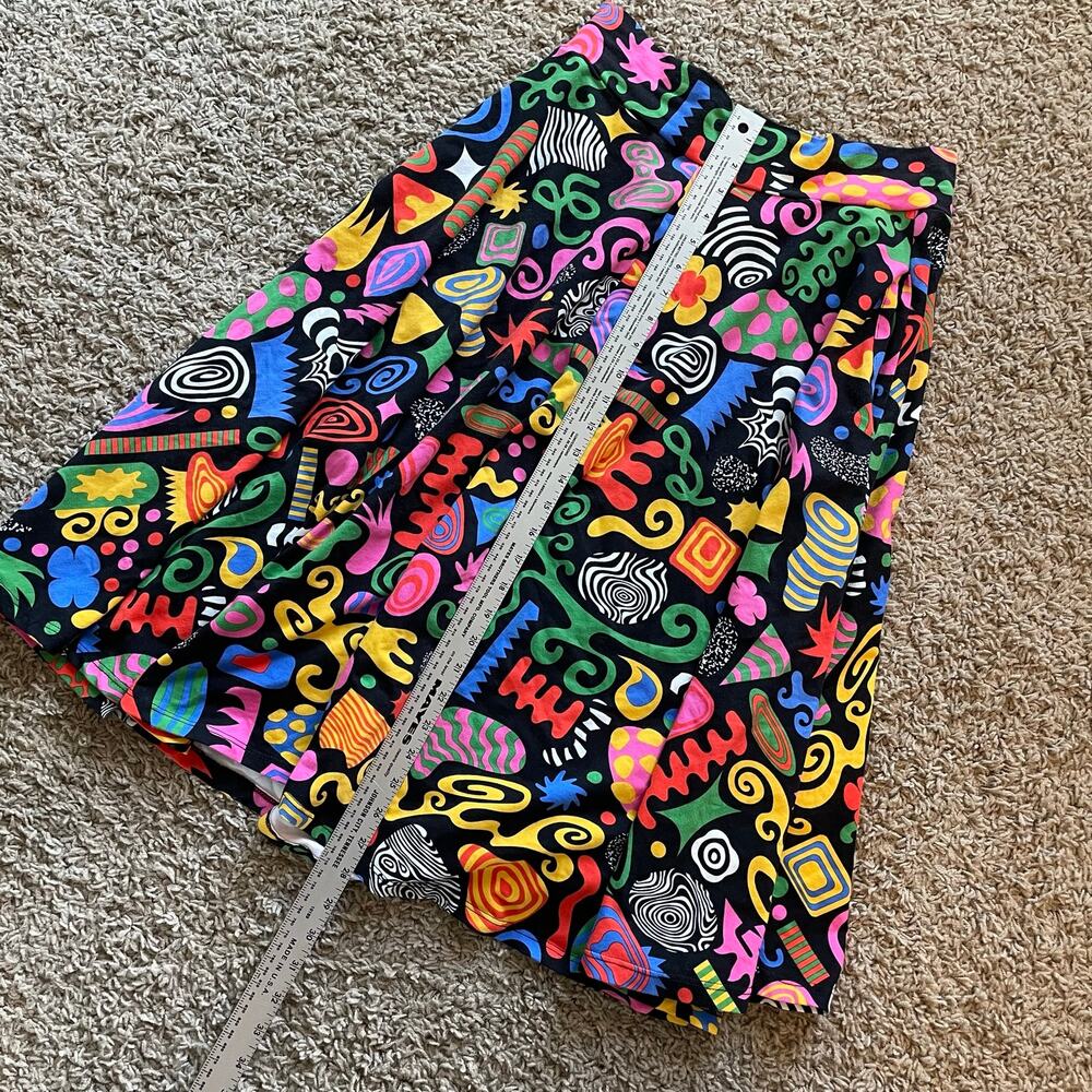 Nooworks Francis Circle Skirt Party Mix cotton blend black colorful size L - Picture 9 of 12